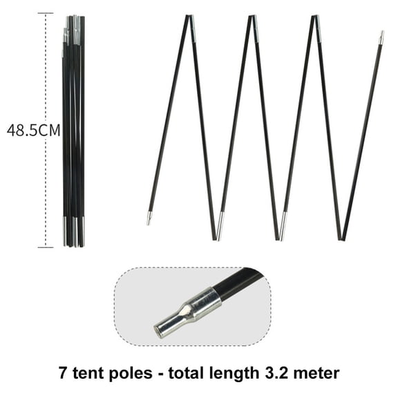 High Hardness Tent Pole Replacement, 10 5ft, Made Of Fiberglass Material(3.2m)