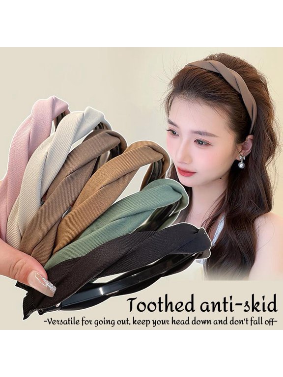 High Head Headband For Women,Non-Slip Wide Headband with Teeth for Hair Control,Women's Daily Wear Headdress High Skull Top Pressure Hair,Tidy Up Loose Strands Of Hair,Comfortable For Daily Use