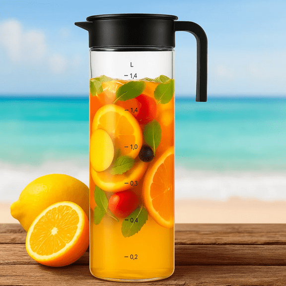 High Heat Resistant Tritan Pitcher | Everyday Use for Water, Coffee, Tea, Other Hot or Cold Beverages | Shatter Proof, Dishwasher Safe | Made in Korea (1.75L (1.85 QT, 59oz))