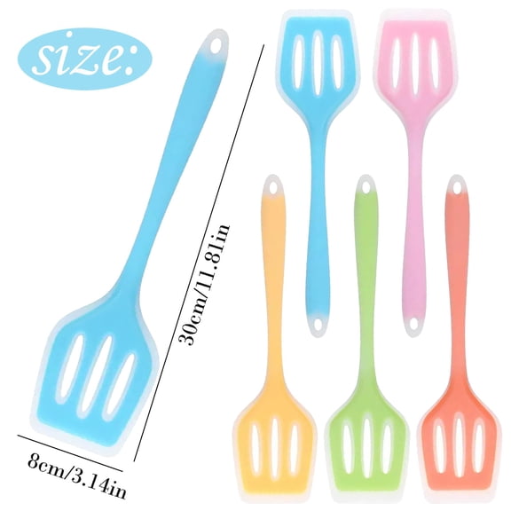 High Heat Silicone Slotted Spatula for Non Stick Cookware, Flexible Colander Turner for Frying Eggs Steak and Pancakes, Kitchen Cooking Tool for Omelette and Fish, Orange