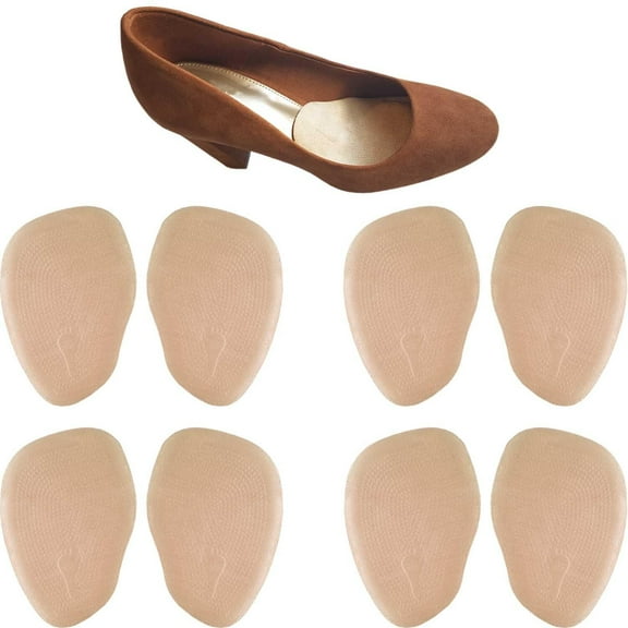 High Heel Cushion Inserts Pads (4 Pairs) Suede Ball of Foot Forefoot Metatarsal