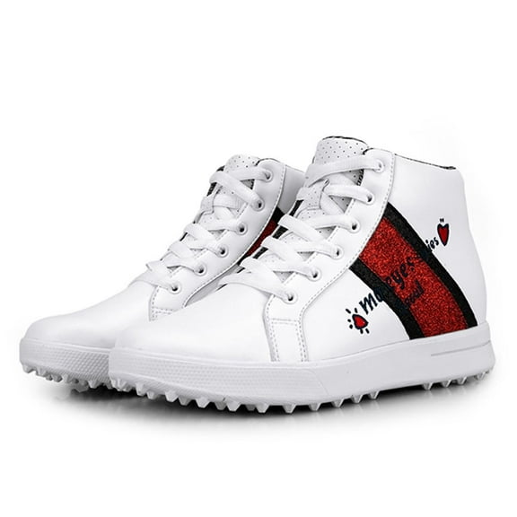 High Heel Golf Shoes for Women and Girls, Waterproof Spikeless Glitter Golf Shoes for Girls