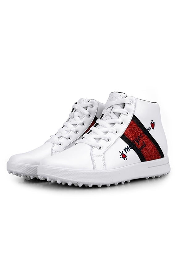 High Heel Golf Shoes for Women and Girls, Waterproof Spikeless Glitter Golf Shoes for Girls