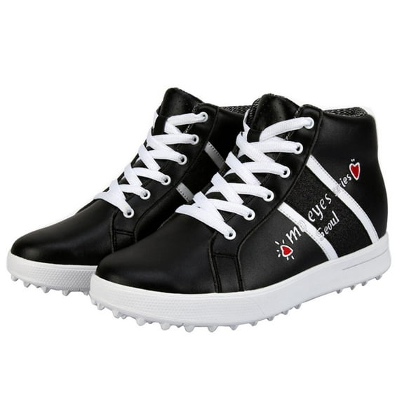 High Heel Golf Shoes for Women and Girls, Waterproof Spikeless Glitter Golf Shoes for Girls