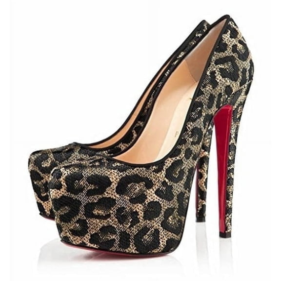 High Heel Leopard Birthday Edible Icing Image Cake Topper, by Tnct.