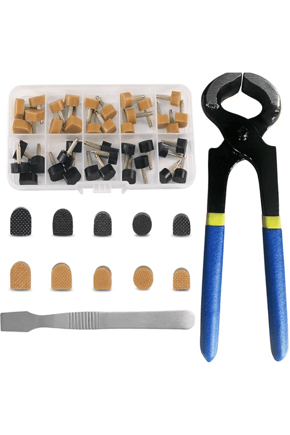 High Heel Replacement Tips, Shoe Heel Repair - 20 Pairs of Heel Caps in 2 Colors with Removal Pliers, Round and U Shape Shoe Heel Repair Kit for Women's Shoes, 5 sizes (8-12.5mm)
