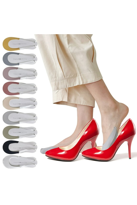 High Heel Socks for Women Summer Thin Breathable Non-Slip Toe Topper Socks with Seamless Comfort for All Day Wear and Invisible Fit Under Shoes Topliu