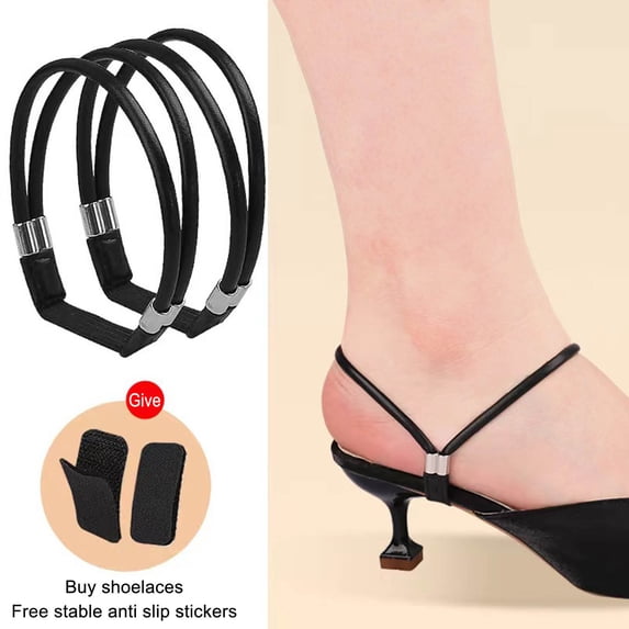 High Heel Straps Elastic Rhinestone Ankle Straps Anti-Loose Replacement for Heels, Mirror Black