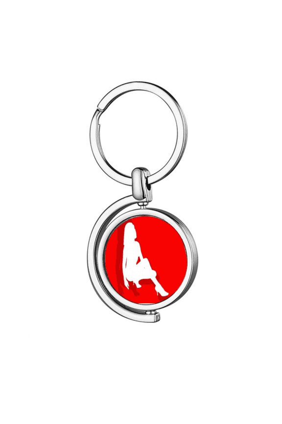 High-Heeled Shoe Women Art Deco Fashion Rotating Keychain Metal Keyring Holder