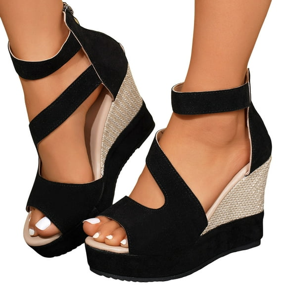 High Heels Dress Sandals for Women 2025 Summer Fall Trendy Peep Toe Platform Wedge Heeled Ladies Pumps Shoes