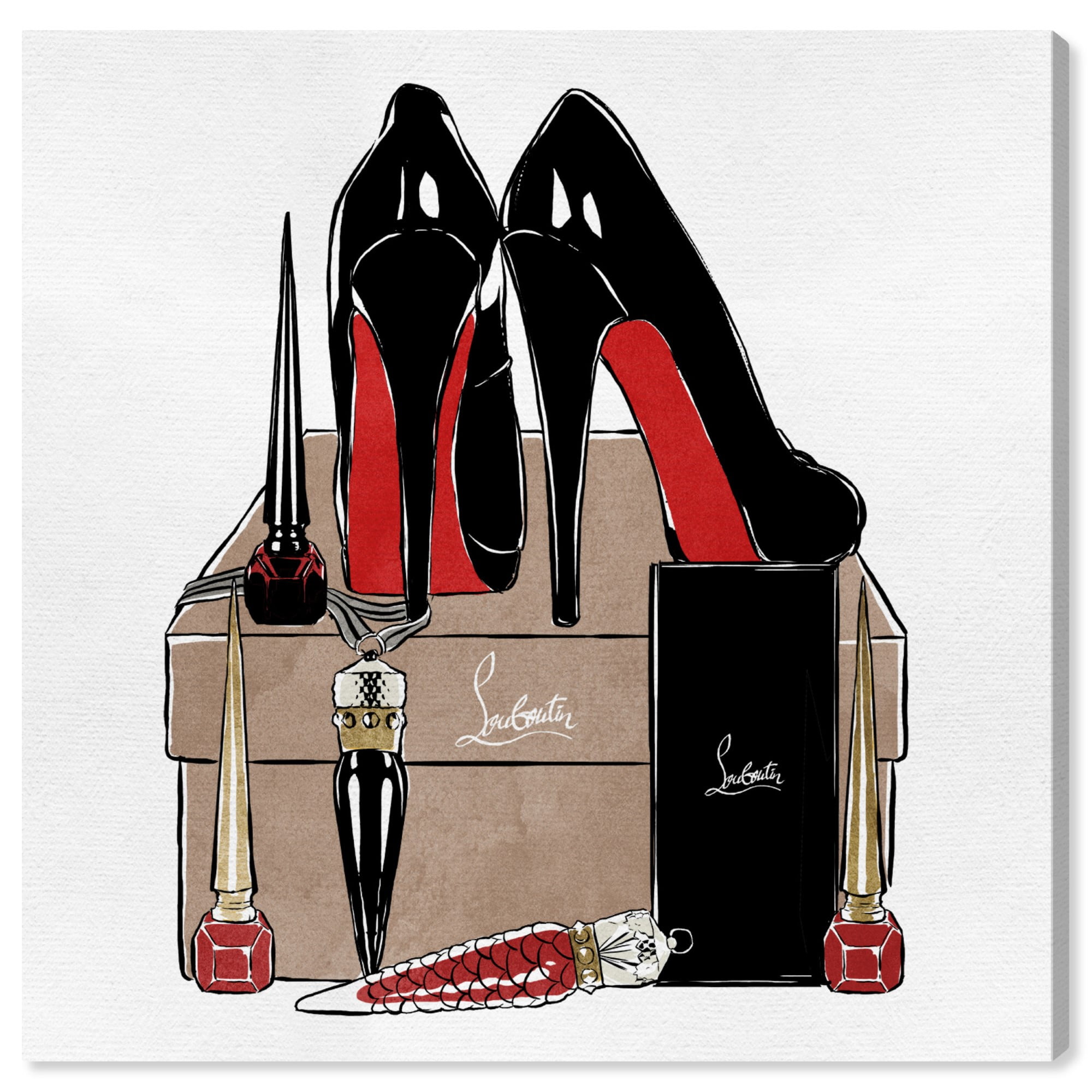 High Heels High Fashion 30.00" x 0.75" Painting Canvas Art Print, by Wynwood Studio