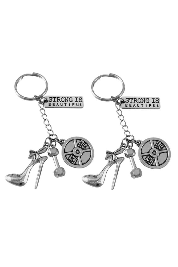 Fitness Bodybuilding High Heel Keychains Stylish Key Decoration 2Pcs