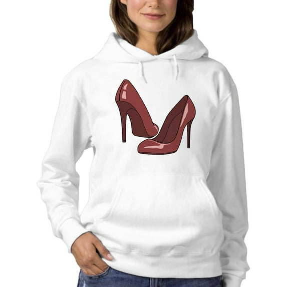 High Heels Leopard Shoes Hoodie Women -SPIdeals Designs, Female x-Large
