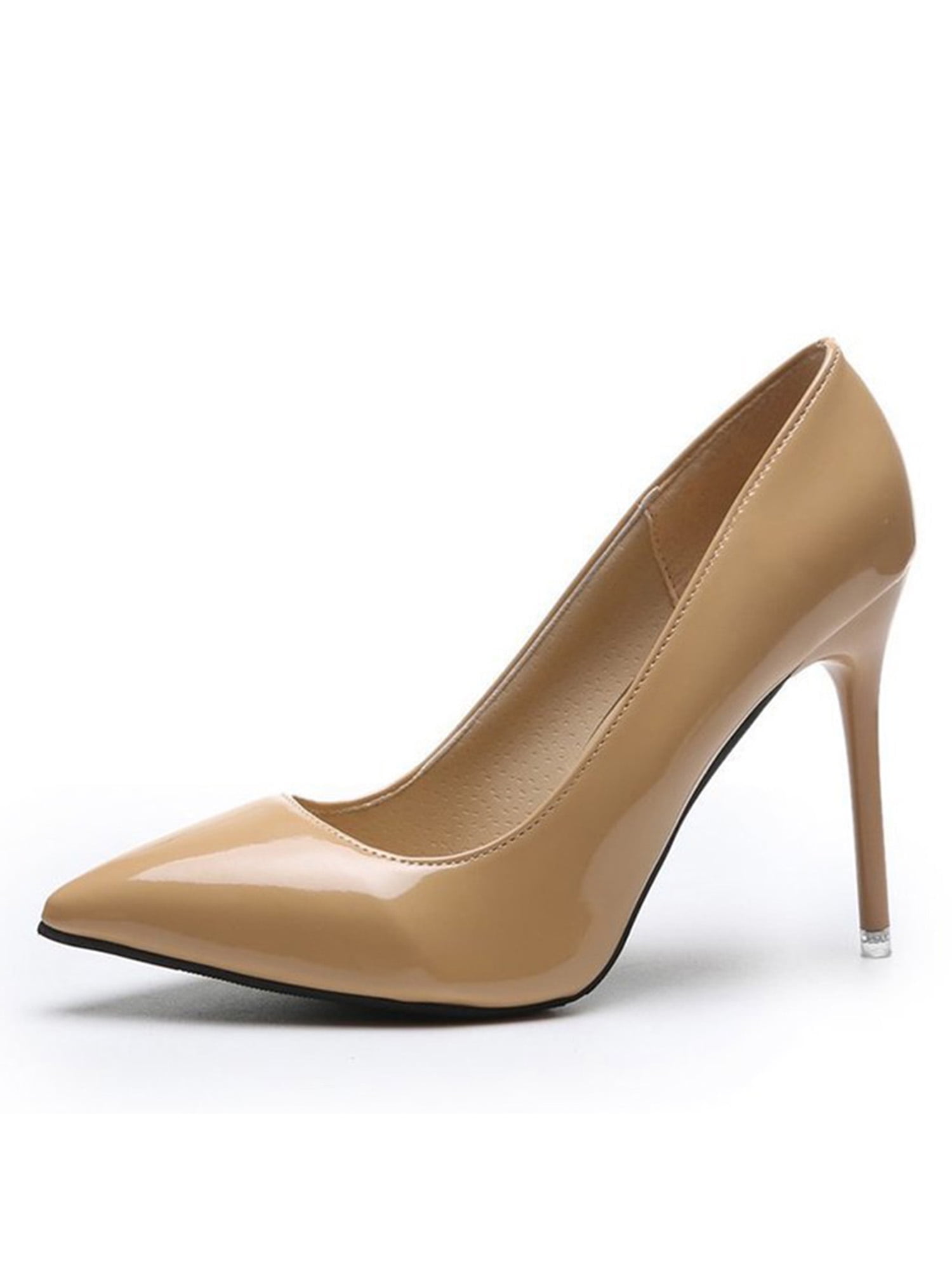 High Heels for Women Closed Toe Stillettos Heel Dress Shoes Apricot 5 ...