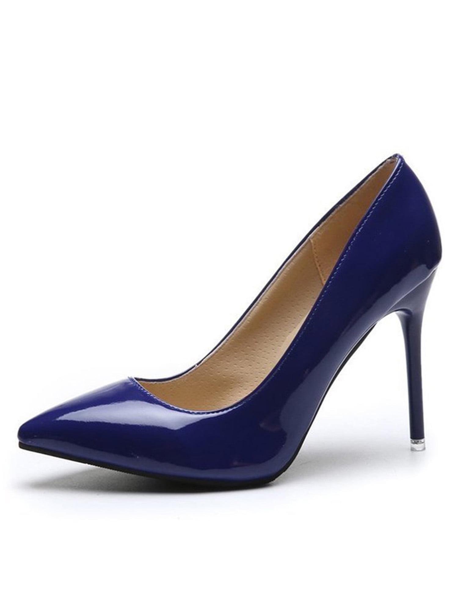 High Heels for Women Closed Toe Stillettos Heel Dress Shoes Blue 8 ...
