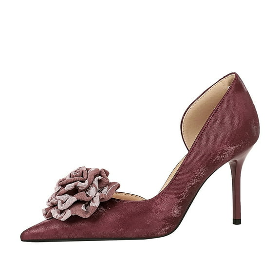 QIYULANC Red Sexy High Heels for Women Comfy Pointed Toe Stiletto Party Shoes Ladies Pumps