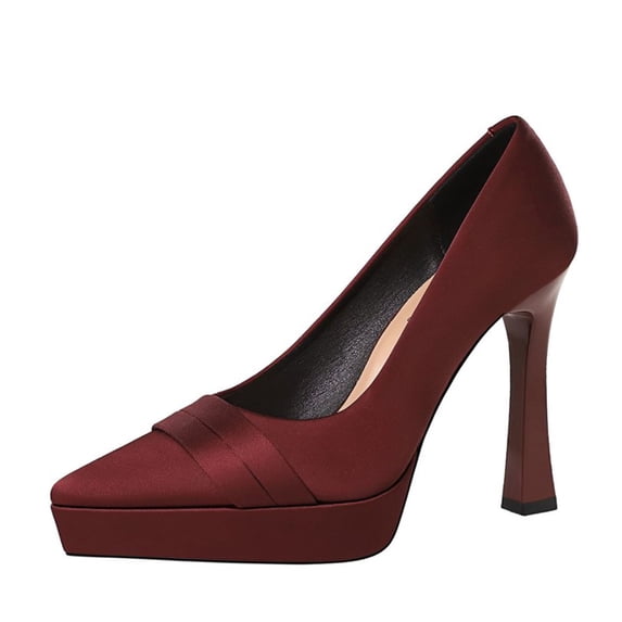 High Heels for Women Stiletto Pointed Toe Pumps 11.5 CM Satin Wedding Evening Party