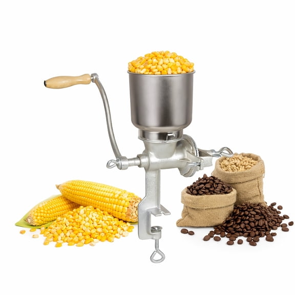Heavy Duty Cast Iron Manual Grain Mill - Effortlessly Grind Coffee, Nuts, Flour, Corn & Wheat Without Electricity!