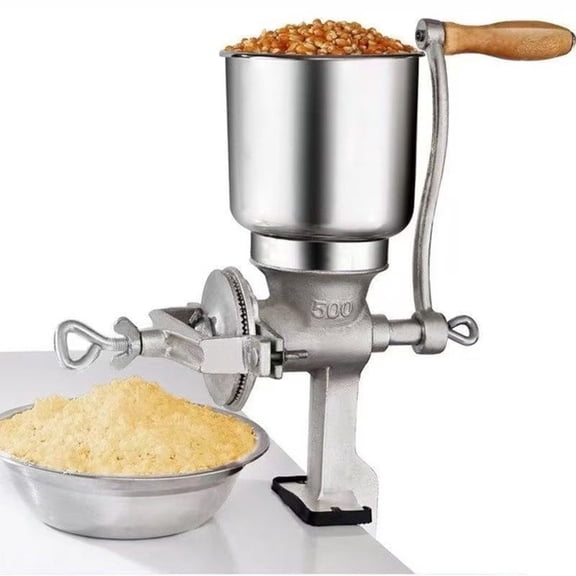 High Hopper Manual Iron Grain Grinder Hand Mill for Coffee Beans Wheat Barley Chickpeas Pepper Home Brewing Feed