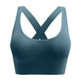 thumbnail image 1 of High Impact Sports Bras for Women Cross Back Strappy Padded Wireless Bras Push Up Yoga Athletic Exercise Underwear, Blue, S, 1 of 3