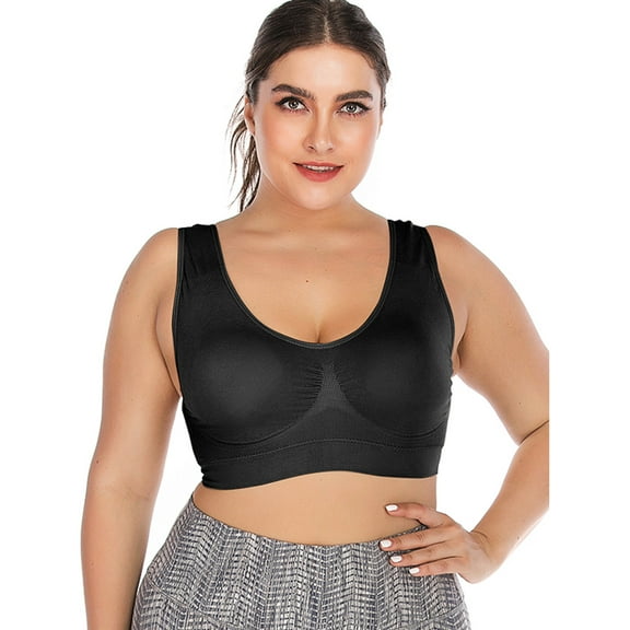 High Impact Sports Bras for Women, Sports Bras for Women, Workout Bras for Women, Yoga Bras, Black, 6XL