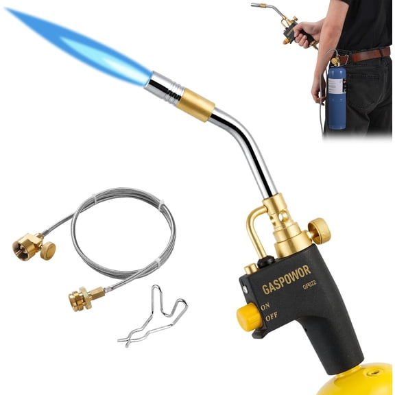 High Intensity Propane Torch Head with Hose & Cylinder Clip, Gas Torch Head Fuel by Propane,MAPP, Blow Torch Welding Torch, Trigger Start torch lighter(Fuel Not Included)