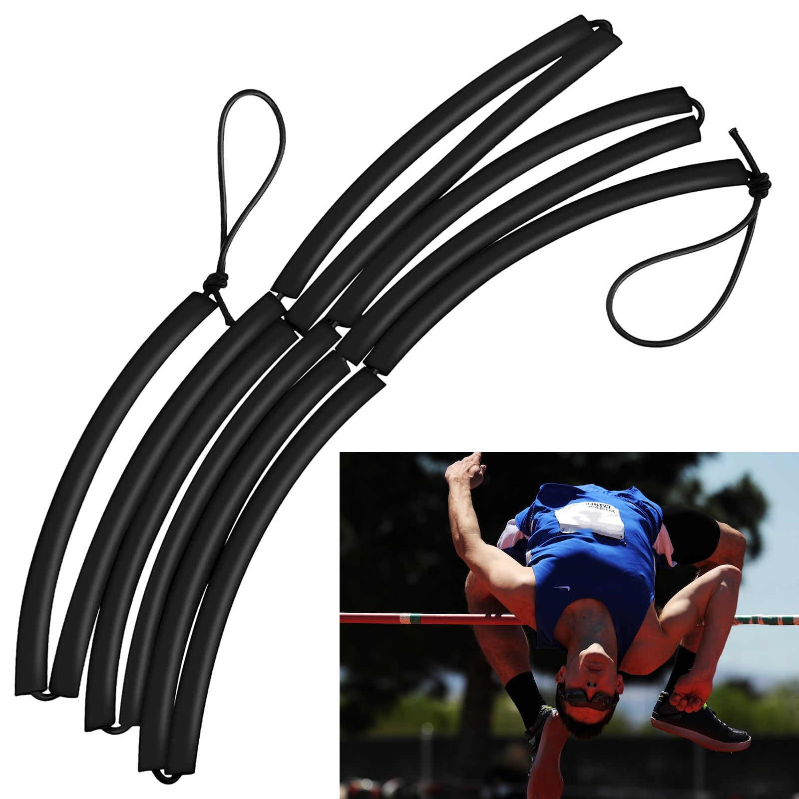 High Jump Training Equipment High Jump Bungee Elastic Crossbar Foam