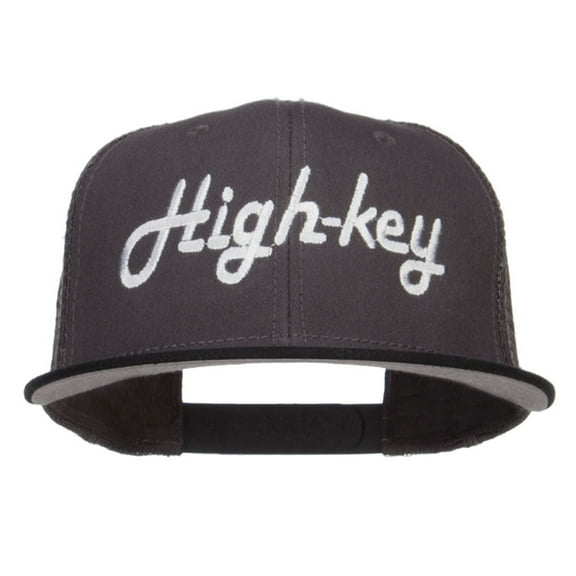 High Key Embroidered Premium Mesh Snapback - Black Charcoal OSFM