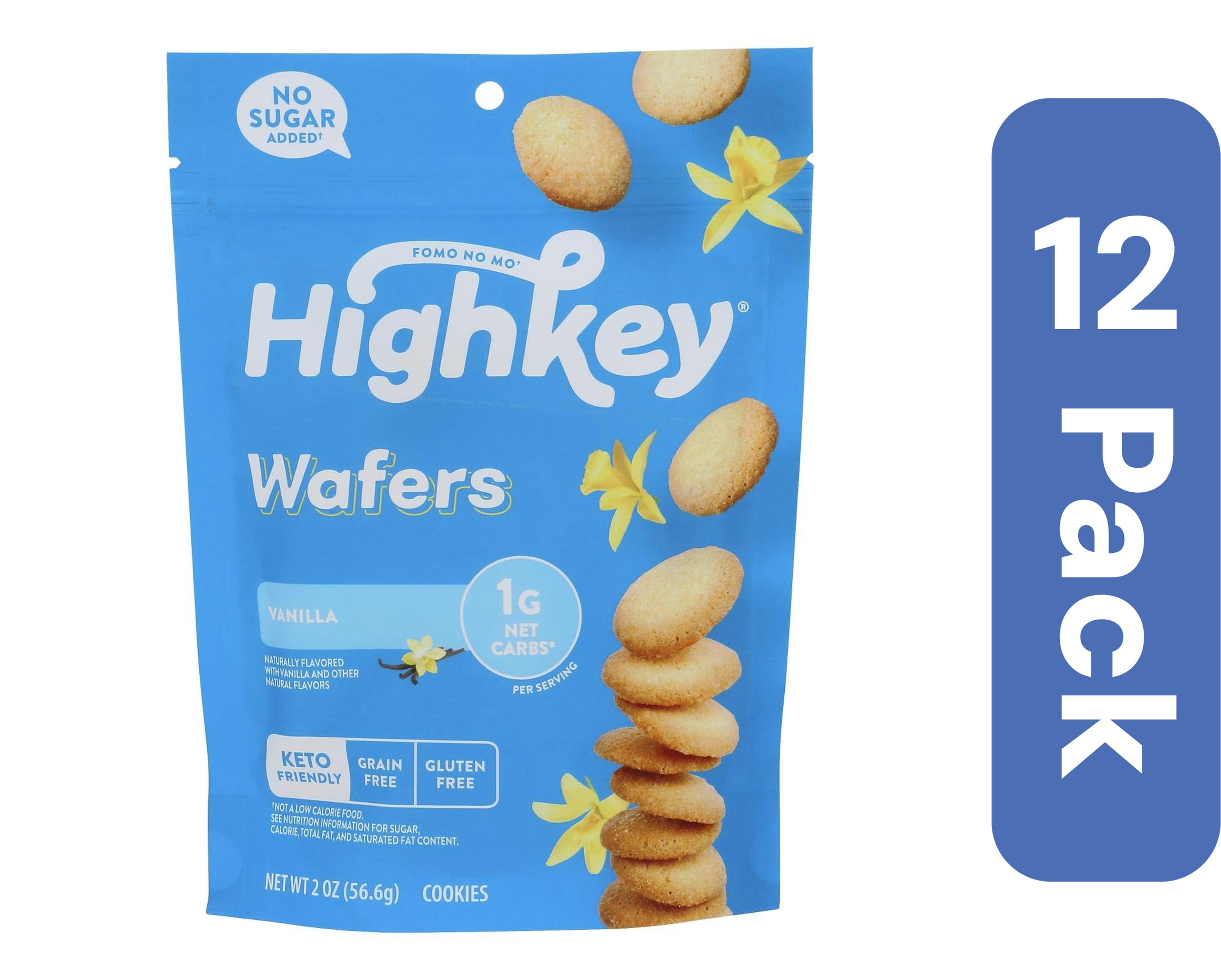 High Key Snacks Vanilla Wafers Cookies 2 oz (Pack Of 12)