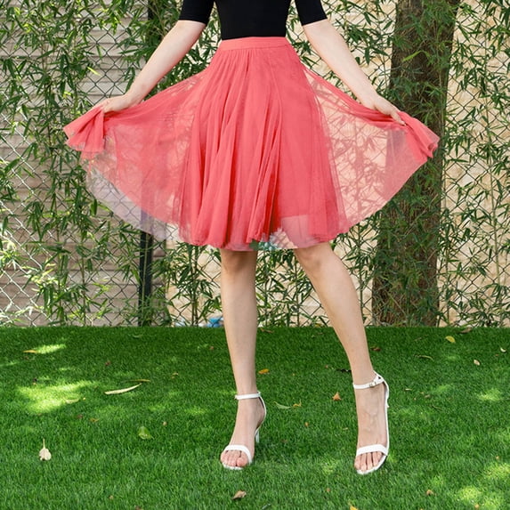 High Knee Skirt Quality Pleated Length Skirt Dancing Womens Adult Skirt Beach Skirt Poodle Skirts for Women Pencil Skirts for Women below Knee Preppy Skirts Skirt with Pockets Skirt Leggings for Women