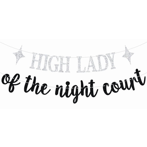 High Lady of the Night Court Banner, Girl's Night Bachelorette Party Sign, Star Theme Bridal Shower Bachelorette Party Decorations