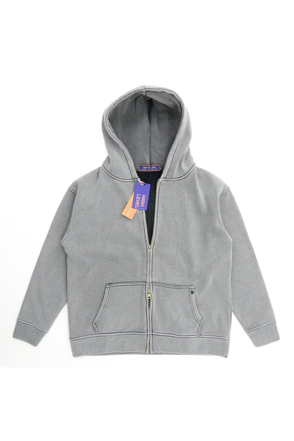 Two-way Zip-up Hoodie Stone Washed Vintage Men Long sleeves Pink, Grey, Caramel, Sage zip-up front double zipper Stonewashed Plush (Grey, 2XL)