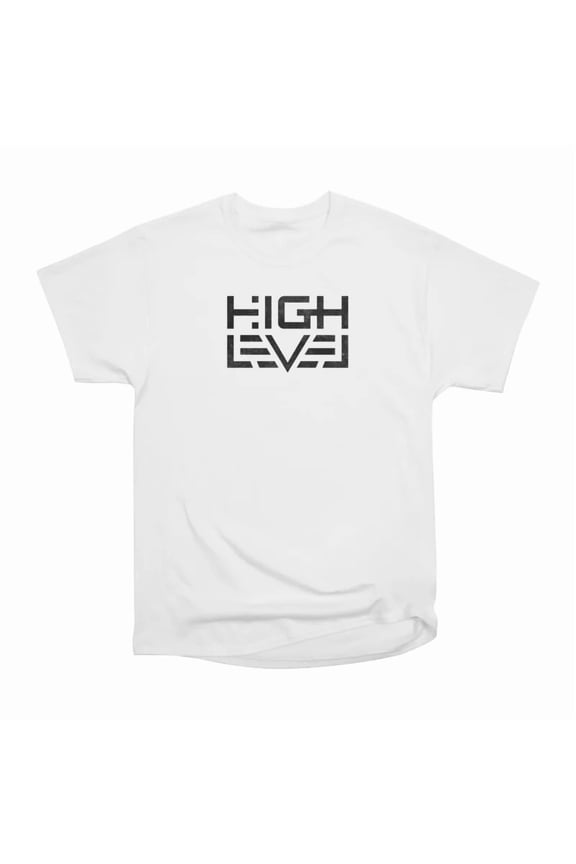 High Level Logo Black Distressed T-Shirt Tee Gift For Him Merch For Her Apparel For Friend