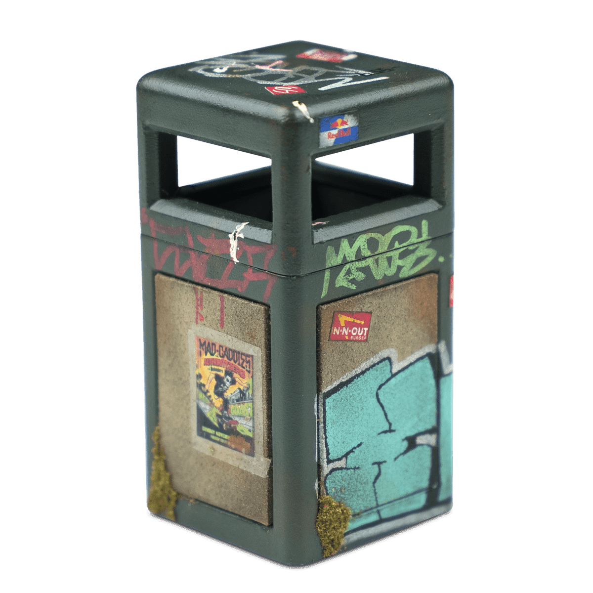 Trash Can Ramp High Level Ramps Fingerboard Ramp Trash Can 2.0 with Lid Green Mini ...