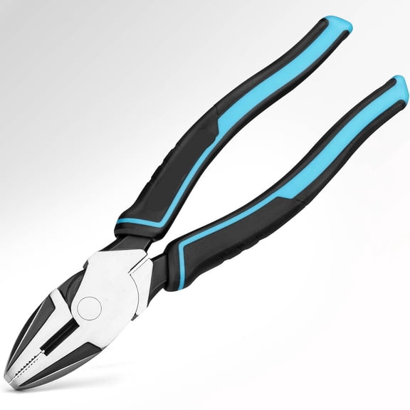 High Leverage Linemans Pliers, Cr-Ni Side Cutters for Wire Cutting and Crimping