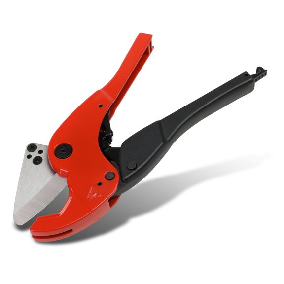 High-Leverage Ratchet Cutter, 1/8 - 7/8 Inches, PVC Pipe Cutter w/ Stainless Steel Blades