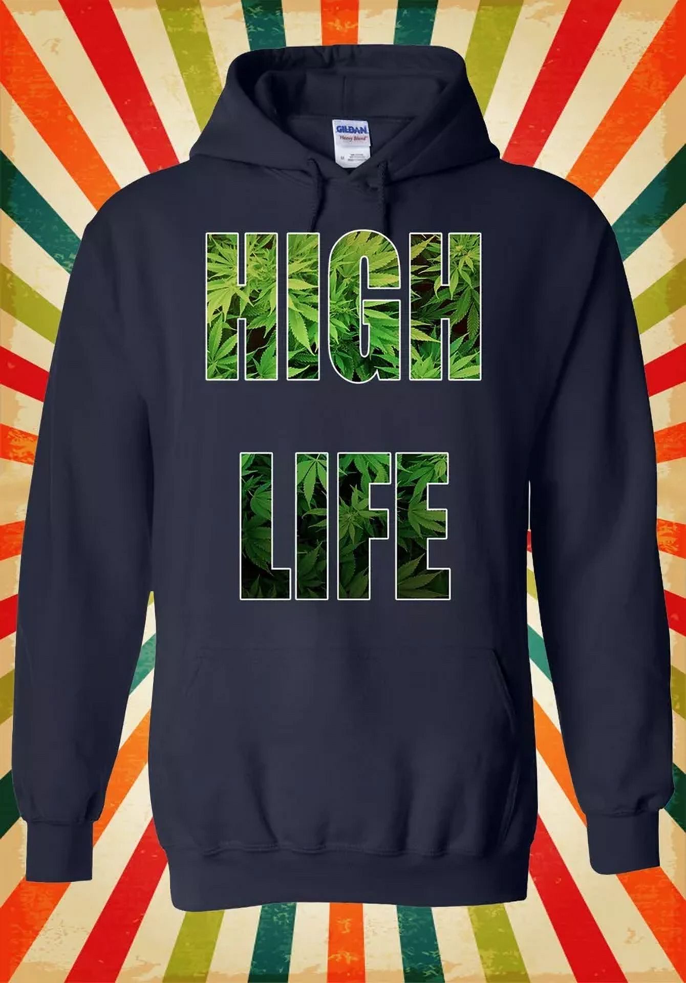 Marijuana Leaf Pothead Stoner 420 Unisex Hoodie - 50% Cotton 50% Polyester, Double-Lined Hood, Pouch Pocket