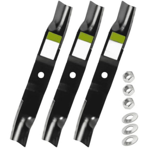 High Lift Mower Blades 3-Pack with 3 Nuts for Ariens Ikon 48 ZT X 48 ZT XL 48 Zero Turn Mower, Fits 48-Inch Deck, Replaces OEM 09659000$$Tools