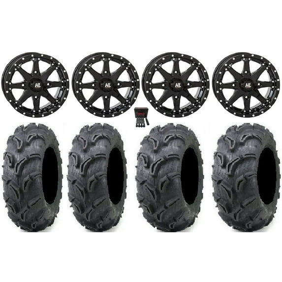 High Lifter HL10 14" Wheels Black 27" Zilla Tires Sportsman 550 850 1000
