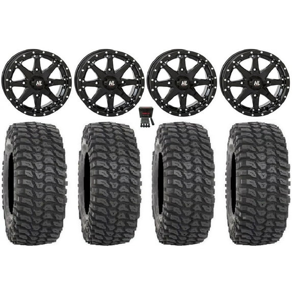 High Lifter HL10 14" Wheels Black 28" XCR350 Tires Sportsman RZR Ranger
