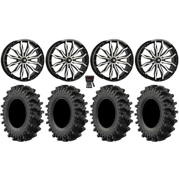 High Lifter HL21 22" Wheels Machined 33" MotoSlayer Tires Can-Am Commander Maverick Renegade Outlander Defender