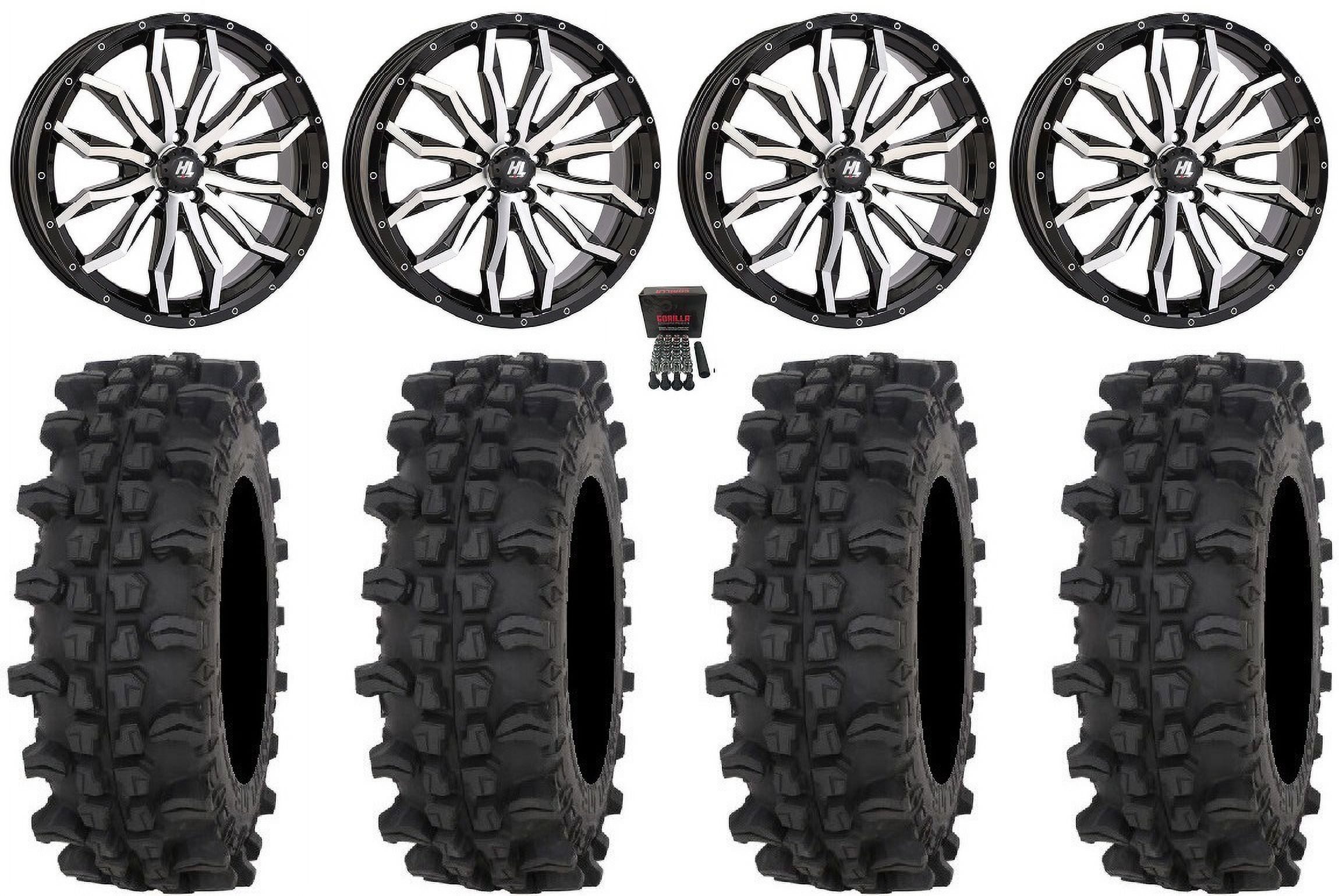 High Lifter HL21 22" Wheels Machined 37" ACP Tires Polaris RZR Turbo R