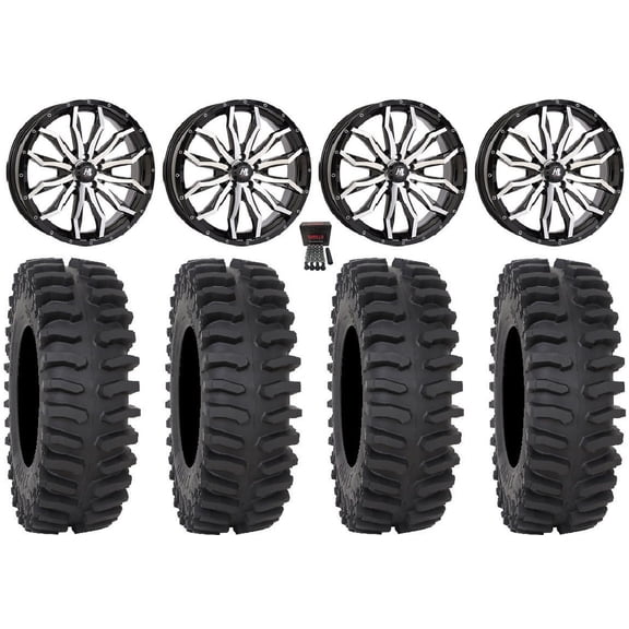 High Lifter HL21 22" Wheels Machined 37" XT400 Tires Polaris RZR Turbo R & Pro R Ranger 1500 Xpedition