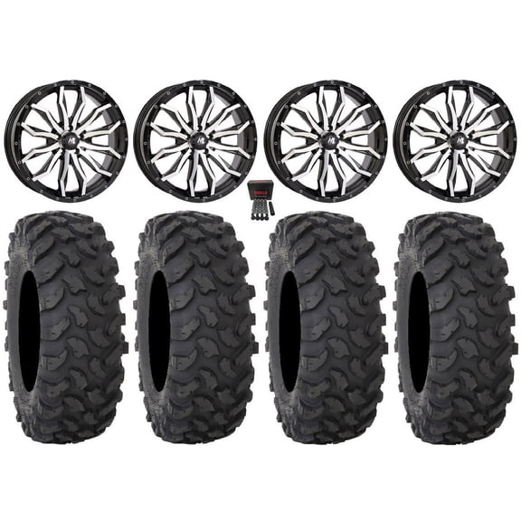 High Lifter HL21 22" Wheels Mh 37" XTR370 Tires Polaris RZR Turbo R & Pro R Ranger 1500 Xpedition