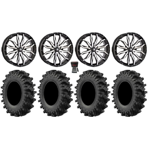 High Lifter HL21 24" Wheels Mh 37" MotoSlayer Tires Polaris RZR Turbo R & Pro R Ranger 1500 Xpedition