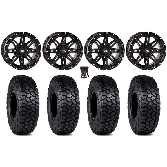 High Lifter HL22 14" Wheels Black 30" Intersect Tires Can-Am Commander Maverick Renegade Outlander Defender