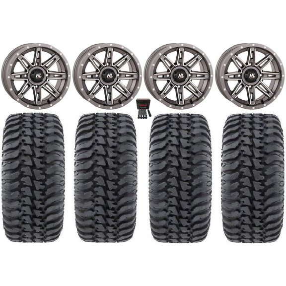 High Lifter HL22 14" Wheels Gunmetal 32" Regulator Tires Can-Am Maverick X3 / Honda Pioneer 1000 / Talon