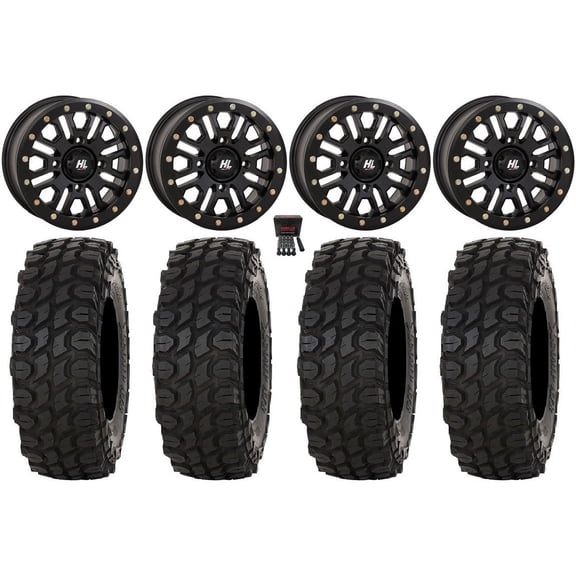 High Lifter HL23 Bdlk 15" Wheels Bk 32" XComp ATR Tires Can-Am Commander Maverick Renegade Outlander Defender