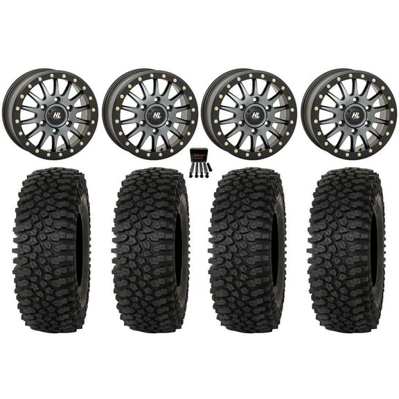 High Lifter HL24 Bdlk 15"Wheels Dt +38mm 32"Roctane STX Tires Can-Am Maverick R