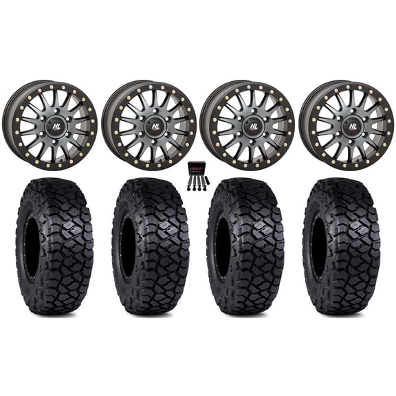 High Lifter HL24 Bdlk 15" Wheels Dt +68mm 30" Intersect Tires Can-Am Maverick R